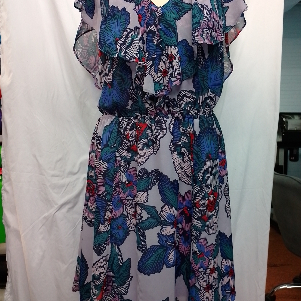Maurices Blue and Purple Patterned Dress